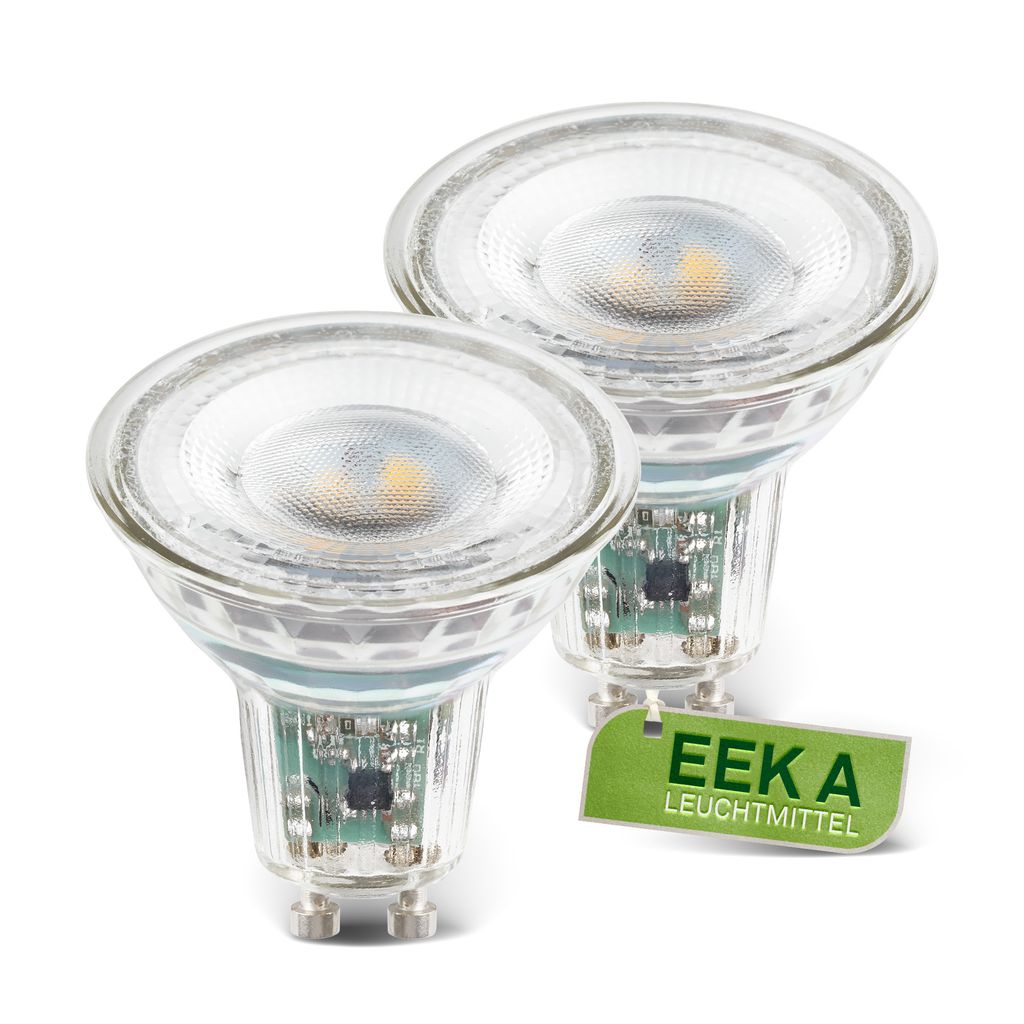 2 Pack GU10 LED Light Bulb 4.7W 850lm 3000K Warm White Light Energy Efficient A